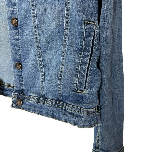 Vintage Roebuck & Co Women's Stretch Denim Trucker Jacket Western Size Medium - Picture 7 of 8